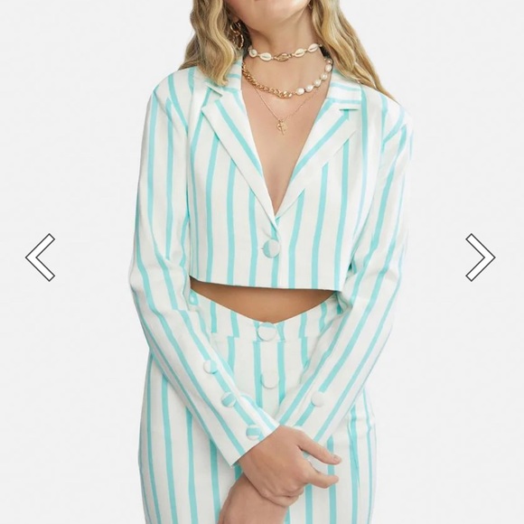 Dionne Crop Linen Blazer and skirt set - Picture 2 of 3